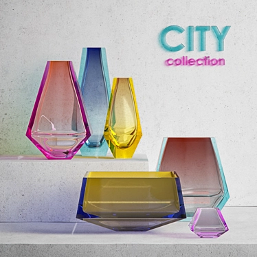 Moser City: Hand-Cut Vase Collection 3D model image 1 