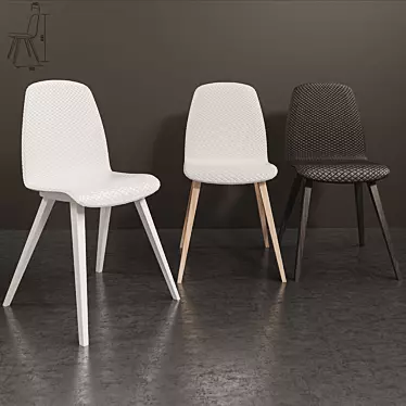 Diamond Upholstered DEBBY Chair 3D model image 1 