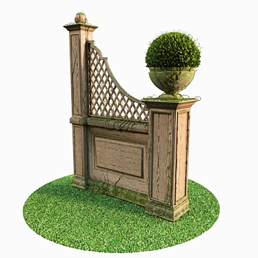 Elegant Pergola Set with Moss 3D model image 1 