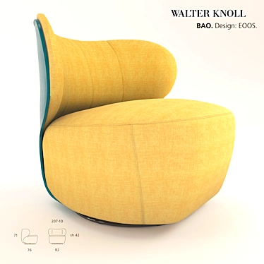 Elegant Walter Knoll Bao Armchair 3D model image 1 