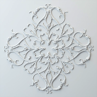 Elegant Rosette Bladed Ceiling Decor 3D model image 1 