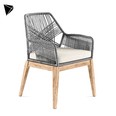 Elegant Greige Loom Armchair 3D model image 1 