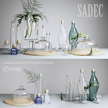 Elegant SADEC Glass Collection 3D model image 1 