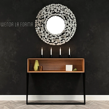 Sleek Glass & Metal Mirror 3D model image 1 