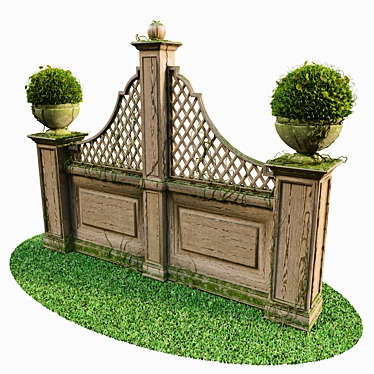 Mossy Pergola with Vase: VrayBlendMtl for Customizable Dirt Effects 3D model image 1 