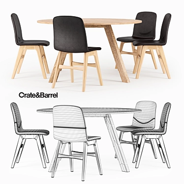 Stylish Crate & Barrel Table 3D model image 1 