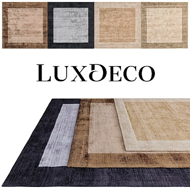  Elegant Blade Border Rug: Hand-loomed Luxury 3D model image 1 