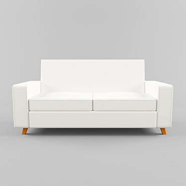 Modern White Fabric Sofa 3D model image 1 