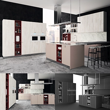 Alvic Modern Kitchen 3D model image 1 