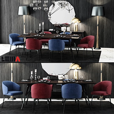 Title: Lema BEA Table and Chair Set 3D model image 1 