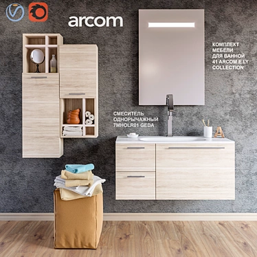 41 ARCOM E.LY Bathroom Furniture Set 3D model image 1 