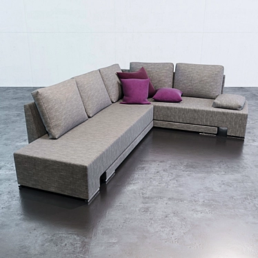 Vento Corner Sofa Bed: Stylish Transformation & Functional Design 3D model image 1 