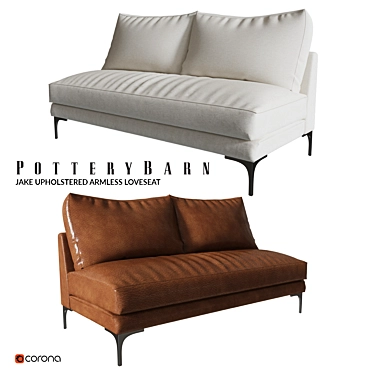 Pottery Barn Jake Upholstered Love Seat 3D model image 1 