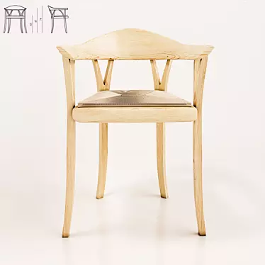 Elegant Donzella Chair - Timeless Comfort 3D model image 1 