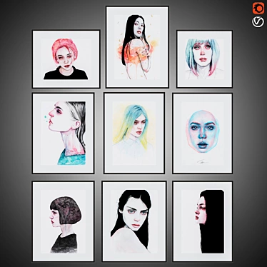  Modern Art Poster Set by Tomasz Mrozkiewicz 3D model image 1 