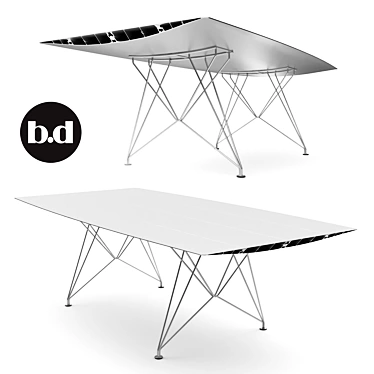 Sleek Barcelona Design Table - Loft Style 3D model image 1 