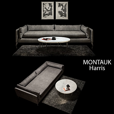 Luxury Montauksofa Harris & Archetype Marble Table 3D model image 1 