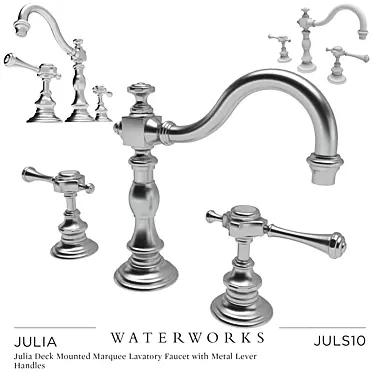 Elegant Julia Deck-Mounted Faucet 3D model image 1 