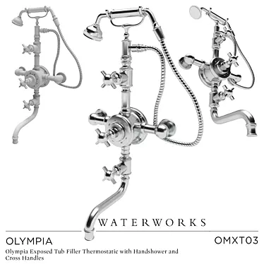 Olympia Thermostatic Shower: Precise Temperature Control 3D model image 1 