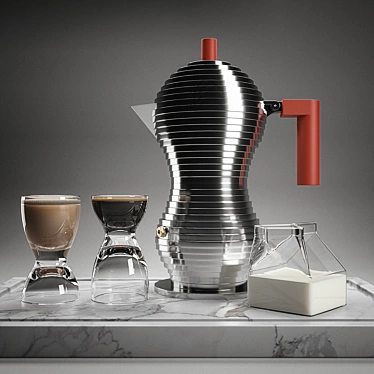 Alessi Pulcina Espresso Set: Stylish Coffee Experience 3D model image 1 