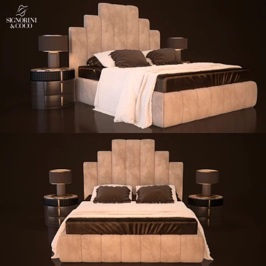 Elegant Italian Bed Set+: Daytona Lord 3D model image 1 