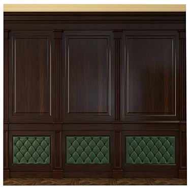 Luxury Wooden Panels with Leather 3D model image 1 