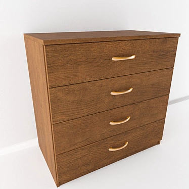 Modern Wooden Chest of Drawers 3D model image 1 