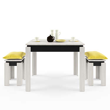 Premiere Kitchen Table & Stools Set 3D model image 1 