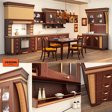 Country Style Kitchen by Verona Mobili 3D model image 1 