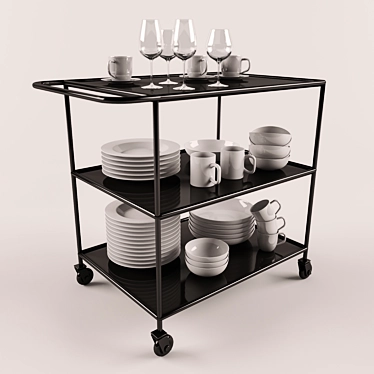 Versatile Dish Table 3D model image 1 