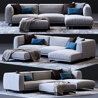 Modern St. Germain Corner Sofa 3D model image 1 