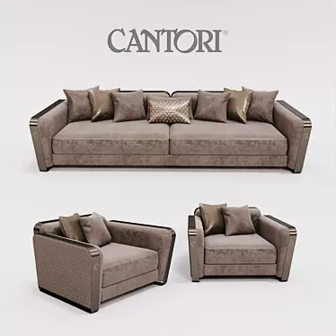Cantori Voyage Sofa & Armchair - Elegant & Comfortable 3D model image 1 
