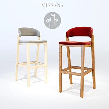 Nordic Elegance: Oslo Barstool 3D model image 1 