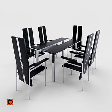 Moda Table and Chair Set 3D model image 1 