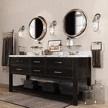 Restoration Hardware Hutton Washstand Collection 3D model image 1 