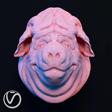 Porcelain Pig Decor: Adorable and Whimsical 3D model image 1 