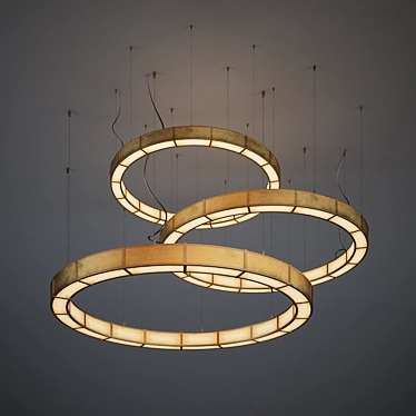 Copper Circular Pendant Light 3D model image 1 