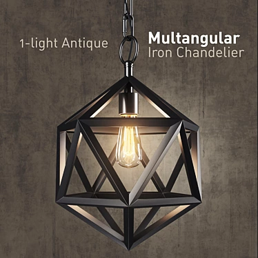 Elegant Iron Chandelier 3D model image 1 