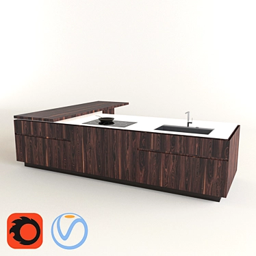 Elegant Cesar Elle Kitchen 3D model image 1 