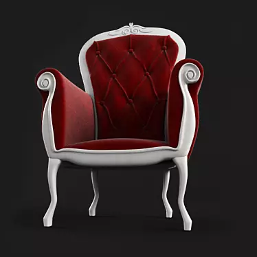 Velvet Wood King Chair 3D model image 1 