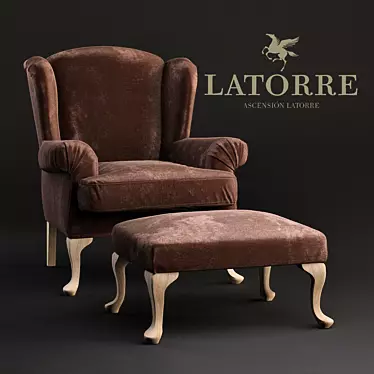 Armchair Ascension Latorre Georges with pouf.