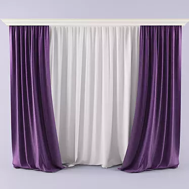 Elegant Classic Curtains 3D model image 1 