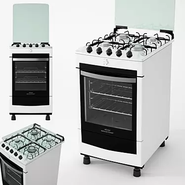 Brastemp Gas Stove+: Effortless Cooking 3D model image 1 