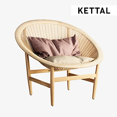 KETTAL Basket Indoor Armchair: Stylish Design for Modern Interiors 3D model image 1 