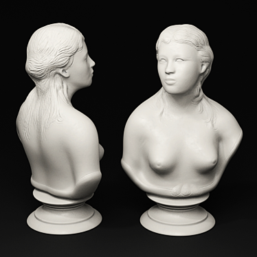 Elegant Woman Sculpture 3D model image 1 