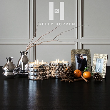 Elegant Lyra Candle Set by Kelly Hoppen 3D model image 1 