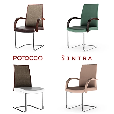 Potocco Sintra Chairs: Elegant and Versatile Seating Solution 3D model image 1 