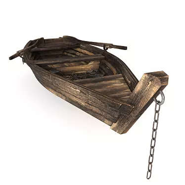 Rustic Smoked-Finish Fishing Boat 3D model image 1 