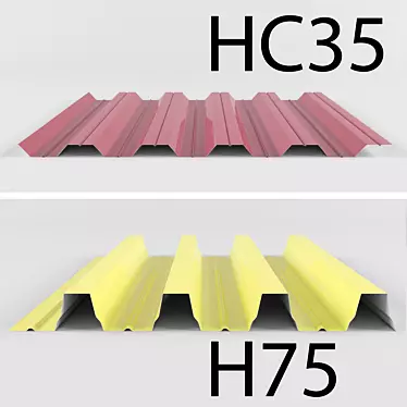 Colorful Selection: 10 Roofing Profiles 3D model image 1 