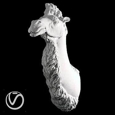 Plaster Camel Head Sculpture 3D model image 1 